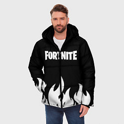 Куртка зимняя мужская Fortnite Огонь, цвет: 3D-черный — фото 2