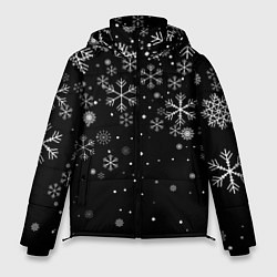Куртка зимняя мужская Снежинки - С Новый год, цвет: 3D-светло-серый