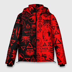 Куртка зимняя мужская THE WITCHER LOGOBOMBING BLACK RED, цвет: 3D-красный