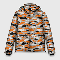 Куртка зимняя мужская Рыболовный камуфляж из рыб, цвет: 3D-светло-серый