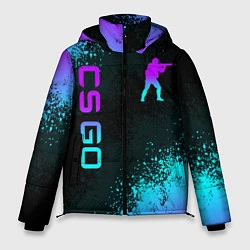 Куртка зимняя мужская CS GO NEON SYMBOL STYLE SKIN КС ГО НЕОН, цвет: 3D-красный