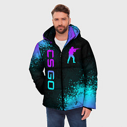 Куртка зимняя мужская CS GO NEON SYMBOL STYLE SKIN КС ГО НЕОН, цвет: 3D-красный — фото 2