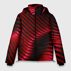 Куртка зимняя мужская Волны красного металла, цвет: 3D-черный