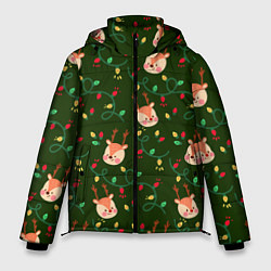 Куртка зимняя мужская НОВОГОДНИЙ ОЛЕНЬ GREEN, цвет: 3D-красный