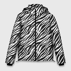 Мужская зимняя куртка Чёрно-Белые полоски Зебры