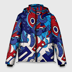 Куртка зимняя мужская Щупальца - абстракция, цвет: 3D-черный