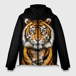 Куртка зимняя мужская Пушистый Тигр Во Тьме Символ 2022 года, цвет: 3D-черный