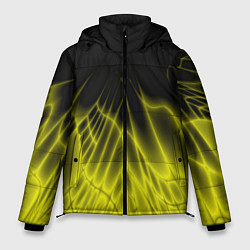Куртка зимняя мужская Коллекция Rays Лучи Желтый и черный Абстракция 662, цвет: 3D-светло-серый