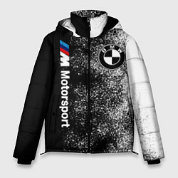Куртка зимняя мужская БМВ Черно-белый логотип, цвет: 3D-черный
