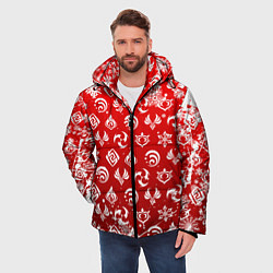 Куртка зимняя мужская НОВОГОДНИЕ СТИХИИ ГЕНШИН ИМПАКТ, НОВЫЙ ГОД, цвет: 3D-красный — фото 2