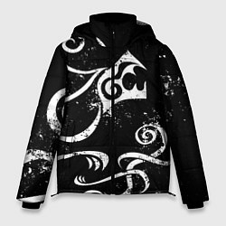 Куртка зимняя мужская ТАТУИРОВКА ДРАКЕНА WHITE AND BLACK, цвет: 3D-светло-серый