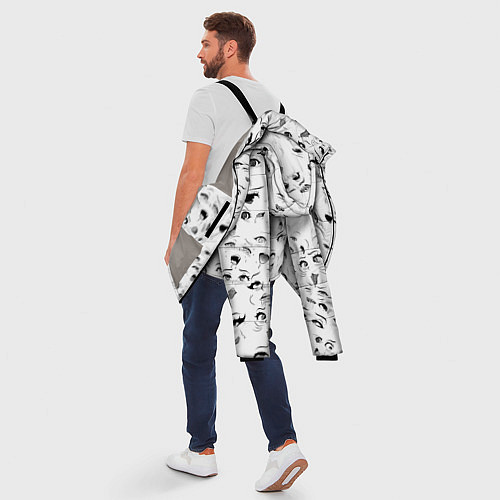 Мужская зимняя куртка Ахегао без границ / 3D-Светло-серый – фото 5