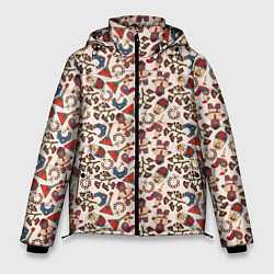 Куртка зимняя мужская Россия паттерн светлый, цвет: 3D-красный