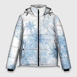 Куртка зимняя мужская Коллекция Зимняя сказка Снежинки Sn-1, цвет: 3D-черный