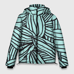Куртка зимняя мужская Бирюзовые Водоросли, цвет: 3D-черный