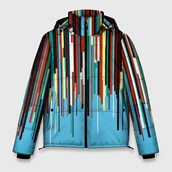 Куртка зимняя мужская Glitch pattern 2087, цвет: 3D-светло-серый