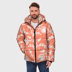 Куртка зимняя мужская Красочный ЦвеТочный Узор, цвет: 3D-светло-серый — фото 2