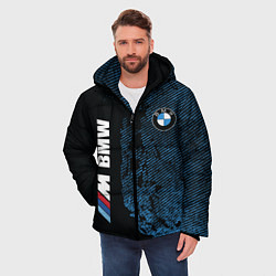 Куртка зимняя мужская BMW M Series Синий Гранж, цвет: 3D-светло-серый — фото 2