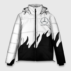 Куртка зимняя мужская Mercedes-Benz нарисованный огонь, цвет: 3D-красный