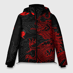Куртка зимняя мужская Дракон Китайский дракон, цвет: 3D-черный