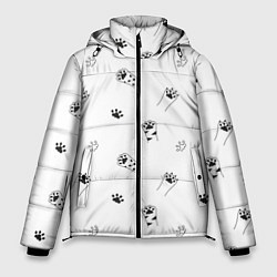 Мужская зимняя куртка Паттерн - кошачьи лапки 3D