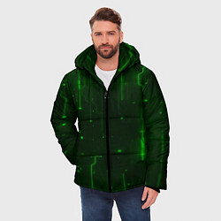Куртка зимняя мужская В Пространстве Неонового Света, цвет: 3D-черный — фото 2