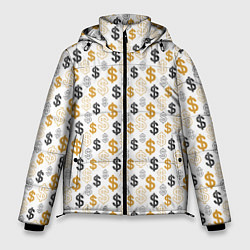 Куртка зимняя мужская Денежные Знаки Доллара, цвет: 3D-светло-серый