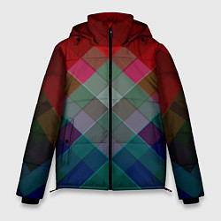 Куртка зимняя мужская Геометрический современный узор, цвет: 3D-красный