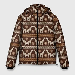 Мужская зимняя куртка Жирафы Африка паттерн