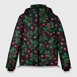 Куртка зимняя мужская Лепетски и листья, цвет: 3D-красный