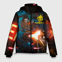 Куртка зимняя мужская Cyberpunk 2077 Night city, цвет: 3D-светло-серый