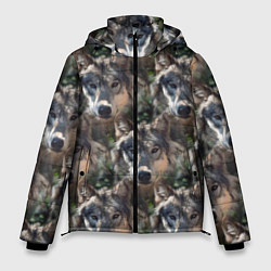 Куртка зимняя мужская Волки клипарт wolfs, цвет: 3D-светло-серый
