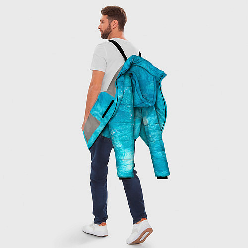 Мужская зимняя куртка Голубой океан Голубая вода / 3D-Светло-серый – фото 5