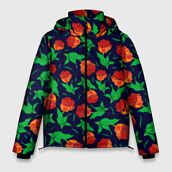 Мужская зимняя куртка Тюльпаны Весенние цветы