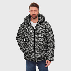 Куртка зимняя мужская Рунический алфавит паттерн, цвет: 3D-черный — фото 2