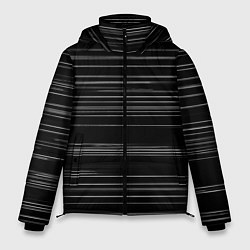 Куртка зимняя мужская Узор H&S Полосы Черно-белый 119-9-35-5-f-2, цвет: 3D-светло-серый