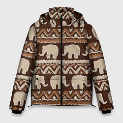 Куртка зимняя мужская Слоны паттерн, цвет: 3D-светло-серый