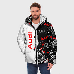 Куртка зимняя мужская АУДИ Autosport Паттерн, цвет: 3D-светло-серый — фото 2