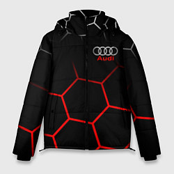 Куртка зимняя мужская АУДИ Autosport Соты, цвет: 3D-светло-серый
