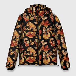 Куртка зимняя мужская Осеннее настроение паттерн, цвет: 3D-красный