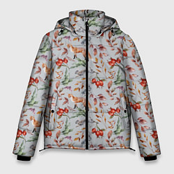 Мужская зимняя куртка Лисы и лесные ягоды