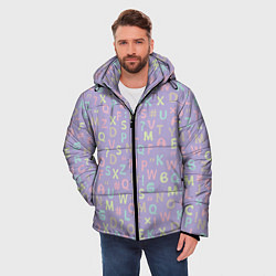 Куртка зимняя мужская Разноцветные буквы, цвет: 3D-светло-серый — фото 2