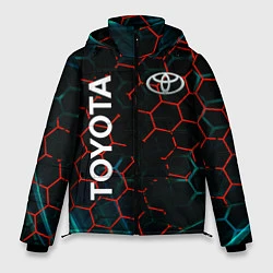Куртка зимняя мужская Toyota соты, цвет: 3D-черный