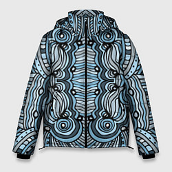 Мужская зимняя куртка Абстрактный узор в дудл стиле Рисунок от руки Лини