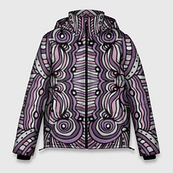Мужская зимняя куртка Абстракция Разноцветный калейдоскоп Фиолетовый, че
