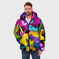 Куртка зимняя мужская Пляжный паттерн Summer, цвет: 3D-черный — фото 2