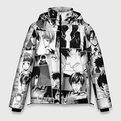 Куртка зимняя мужская Psycho Pass pattern, цвет: 3D-черный