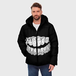Куртка зимняя мужская Зубы Каонаси, цвет: 3D-черный — фото 2