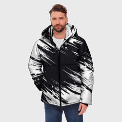 Куртка зимняя мужская БЕЛАЯ КРАСКА БРЫЗГИ, цвет: 3D-черный — фото 2