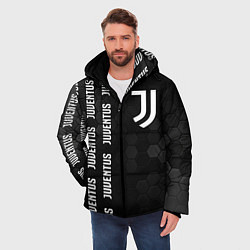 Куртка зимняя мужская ЮВЕНТУС Соты, цвет: 3D-черный — фото 2
